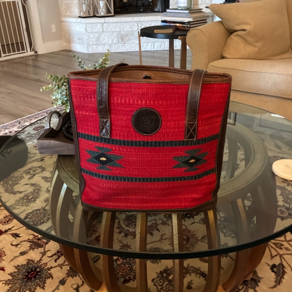 Born Red and Brown Patterned Shoulder Bag